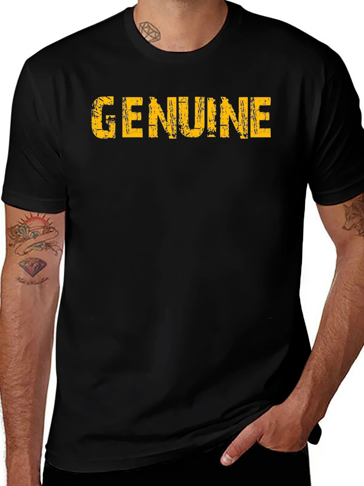 Mens Genuine Graphic Black T-Shirt product image 1
