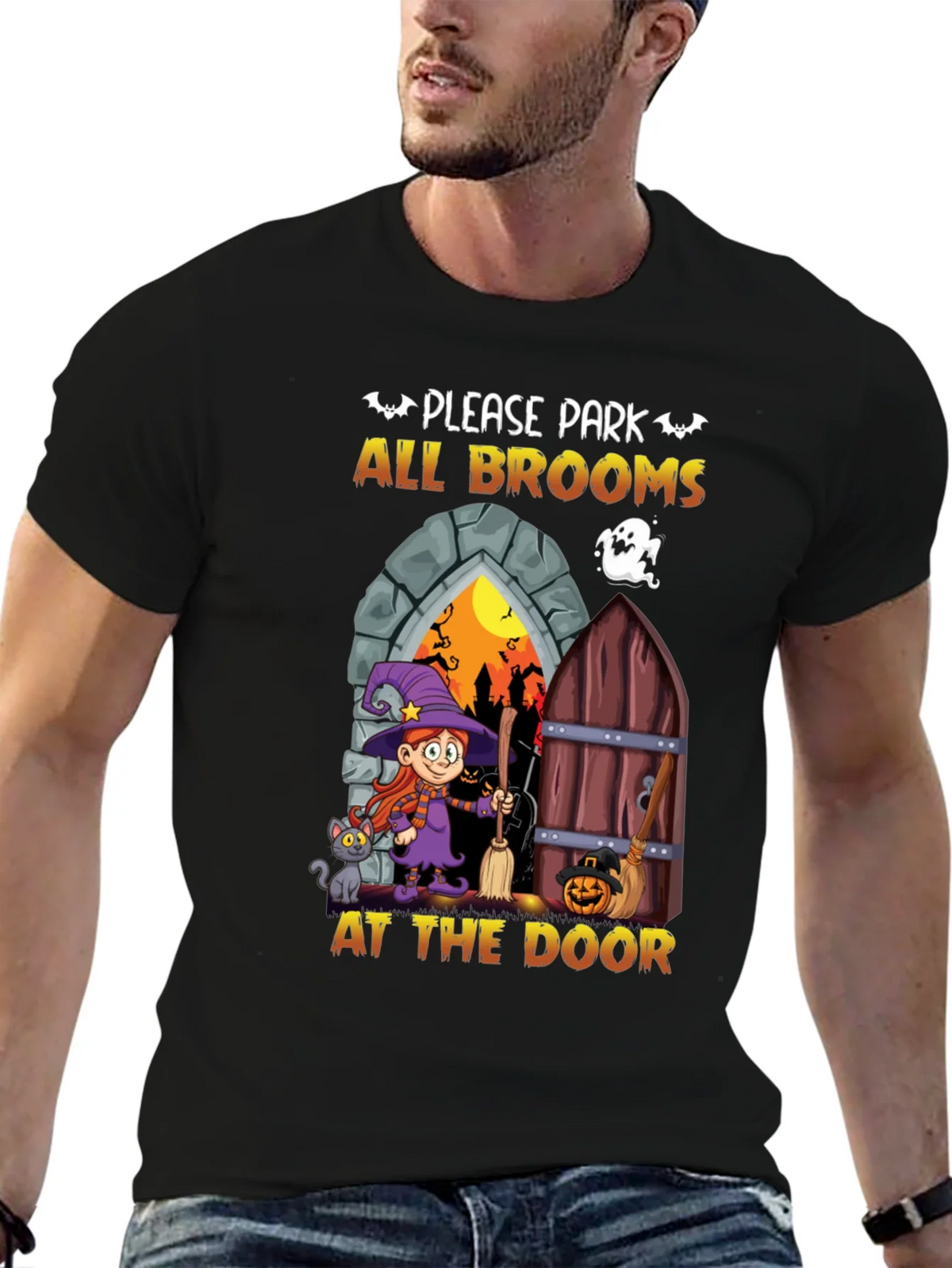 Halloween Witch Broom T-Shirt product image 6