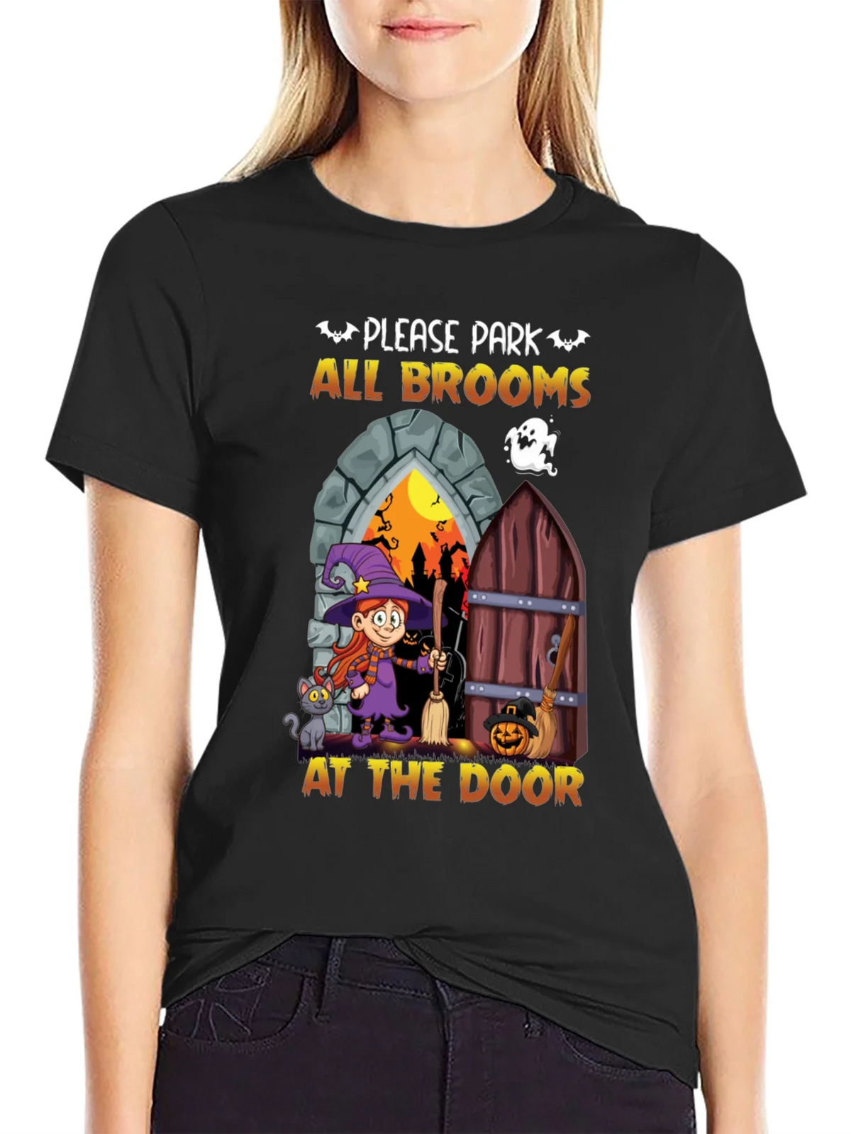 Halloween Witch Broom T-Shirt product image 2