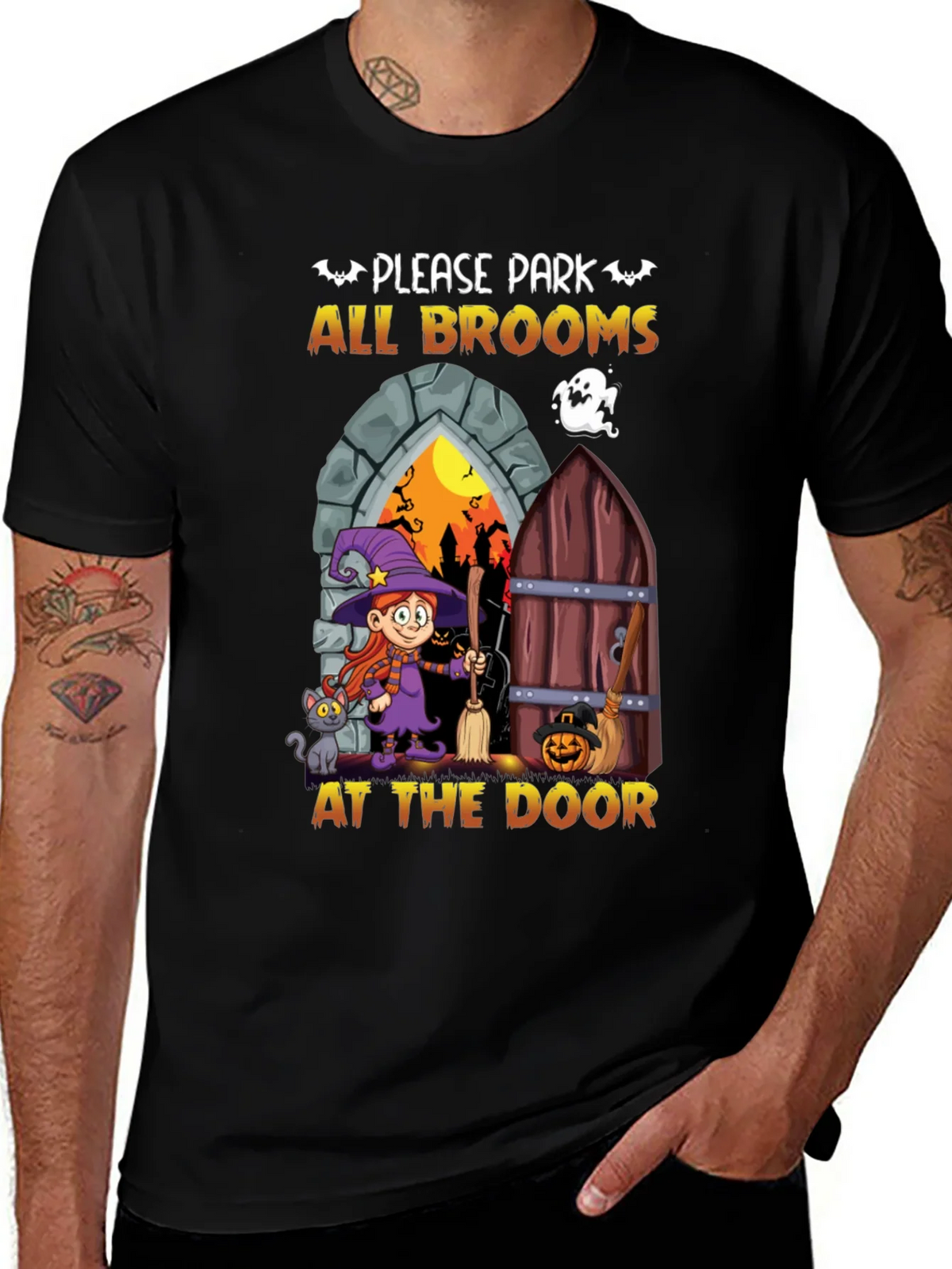 Halloween Witch Broom T-Shirt product image 1