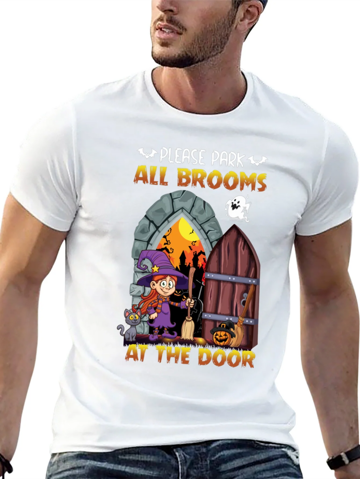 Halloween Witch Broom T-Shirt product image 9