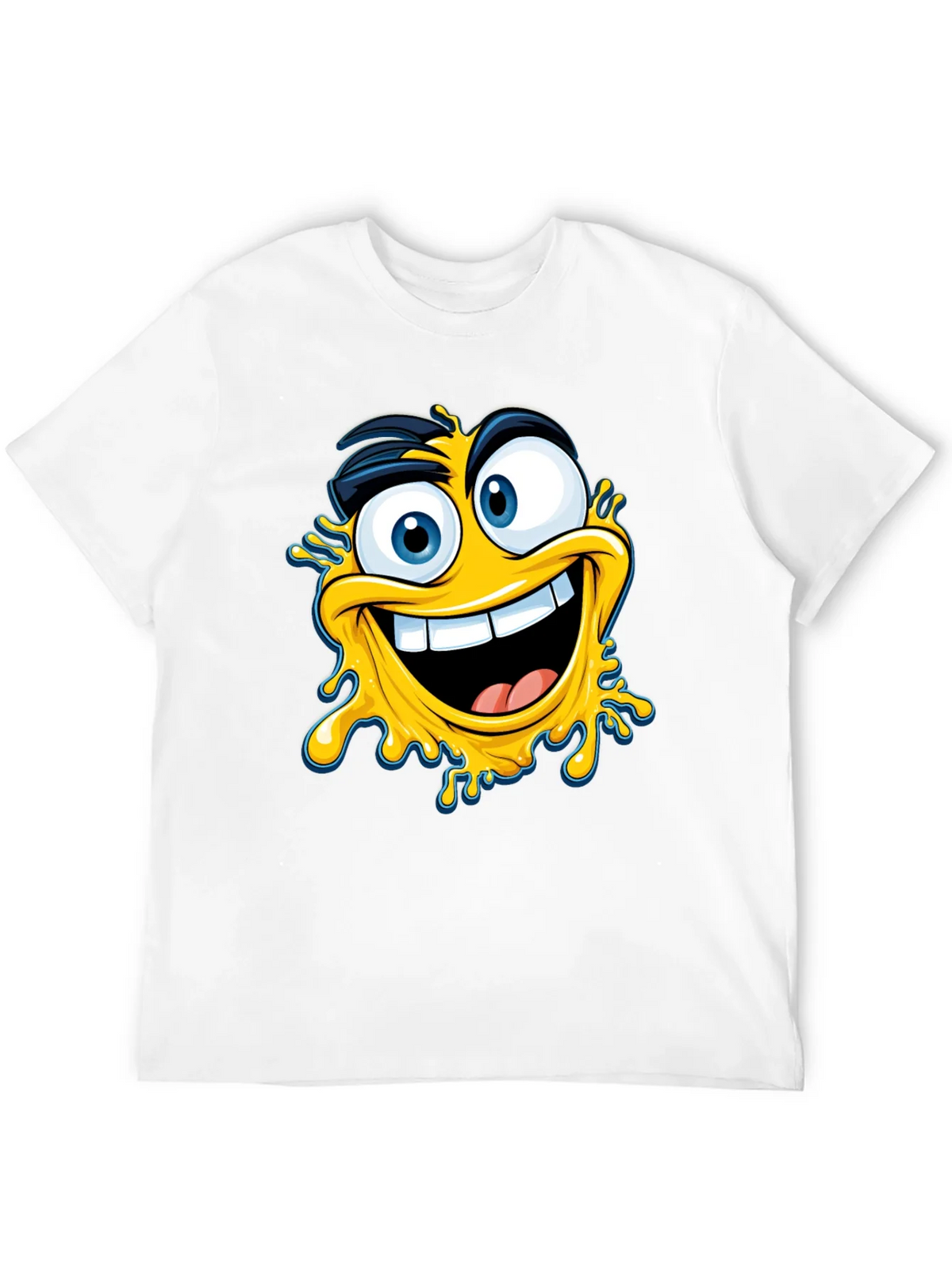 Crazy Emoji Graphic Tee - Black Cotton T-Shirt product image 11