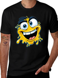 Crazy Emoji Graphic Tee - Black Cotton T-Shirt product image 1