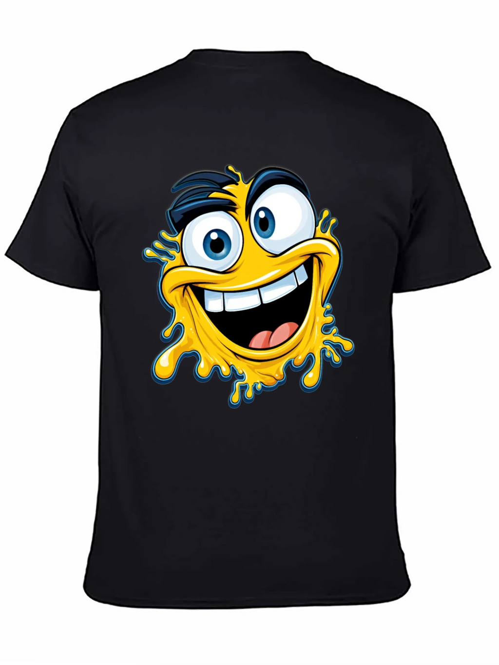 Crazy Emoji Graphic Tee - Black Cotton T-Shirt product image 4