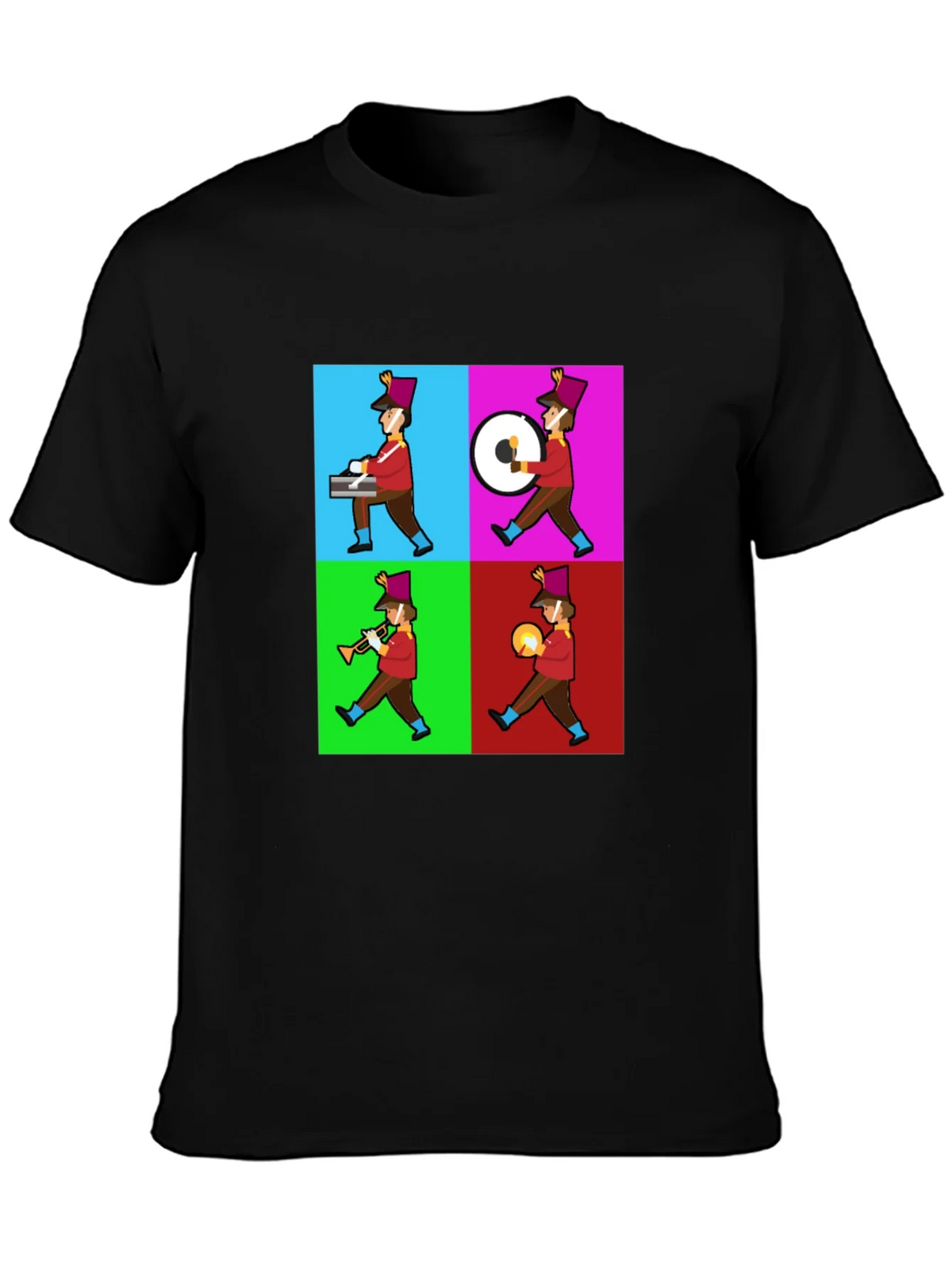 Marching Band Pop Art Black T-Shirt product image 1