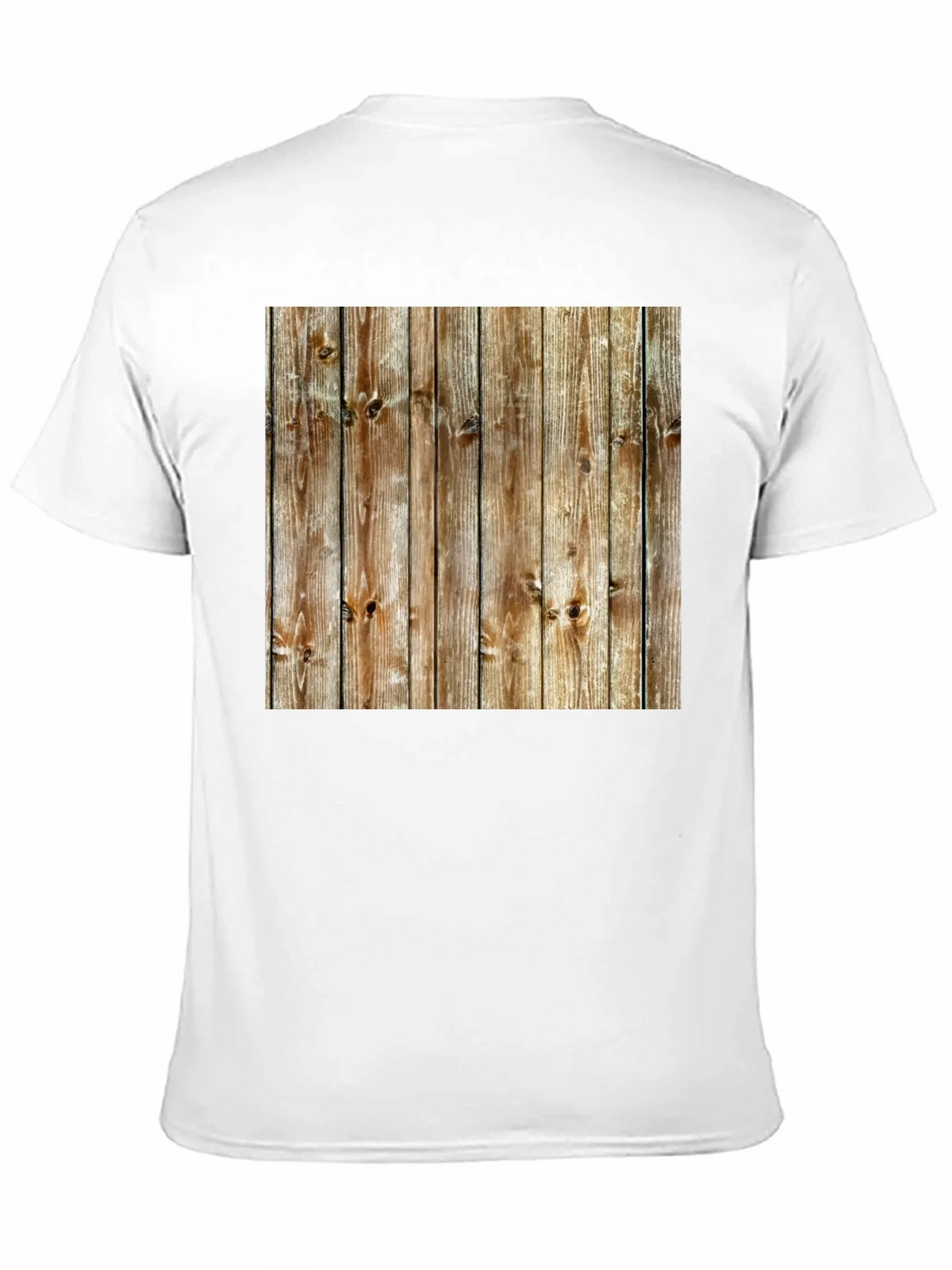 Rustic Wood Grain Print Black T-Shirt product image 9