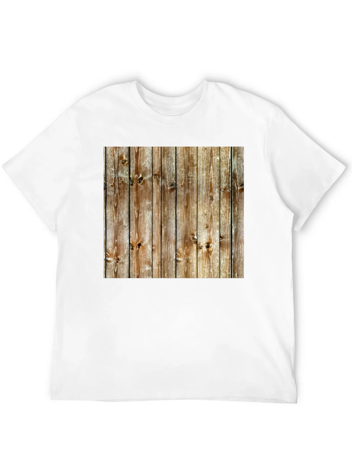 Rustic Wood Grain Print Black T-Shirt product image 10