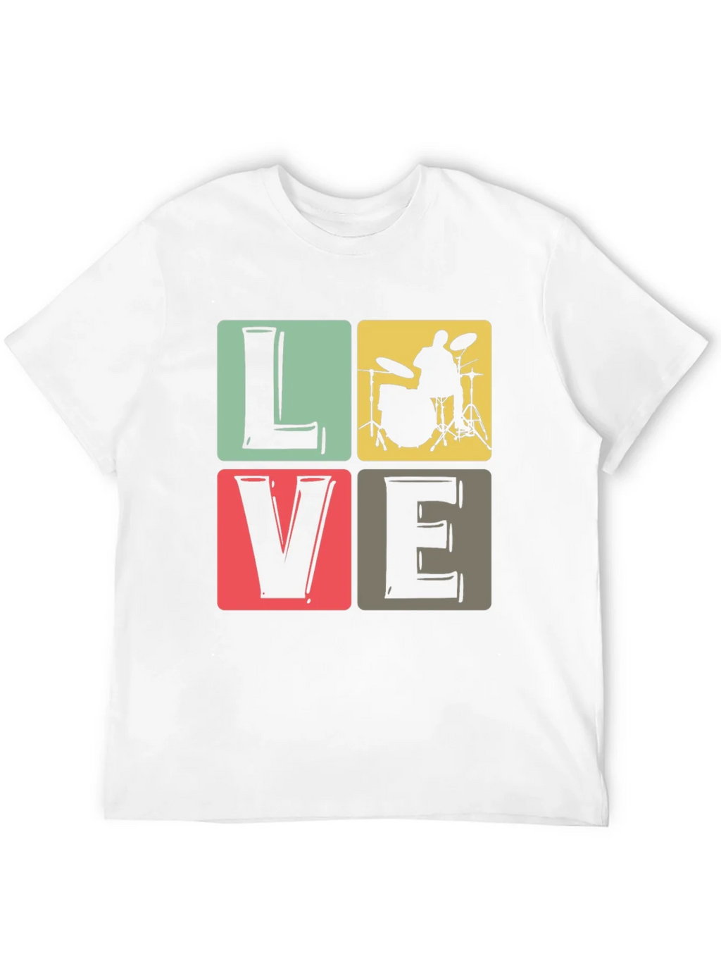 Love Music Drummer T-Shirt Black Crew Neck product image 8