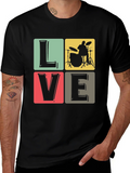 Love Music Drummer T-Shirt Black Crew Neck product image 1