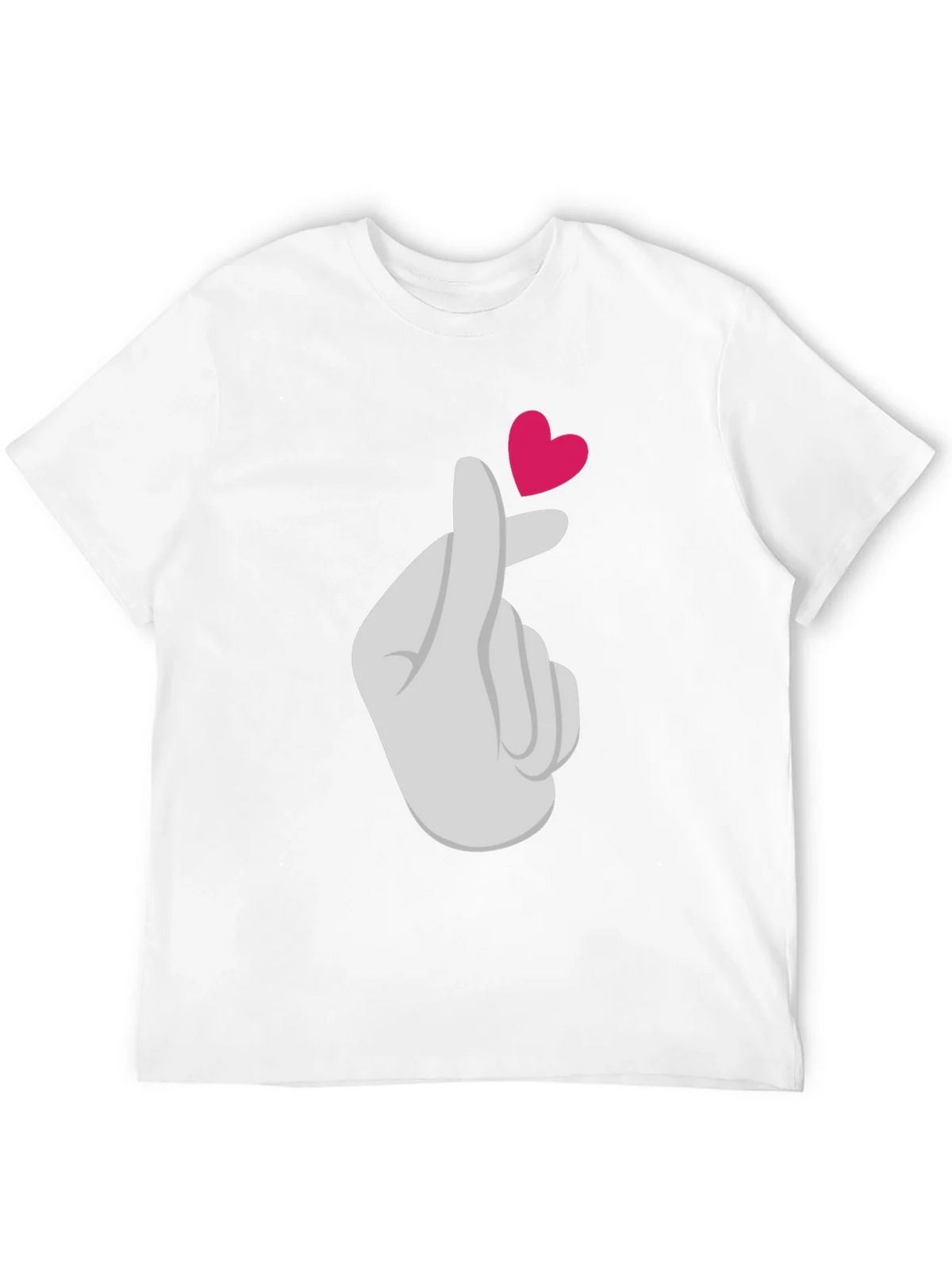 Heart Finger Gesture Graphic Tee - Trendy Casual Top product image 3