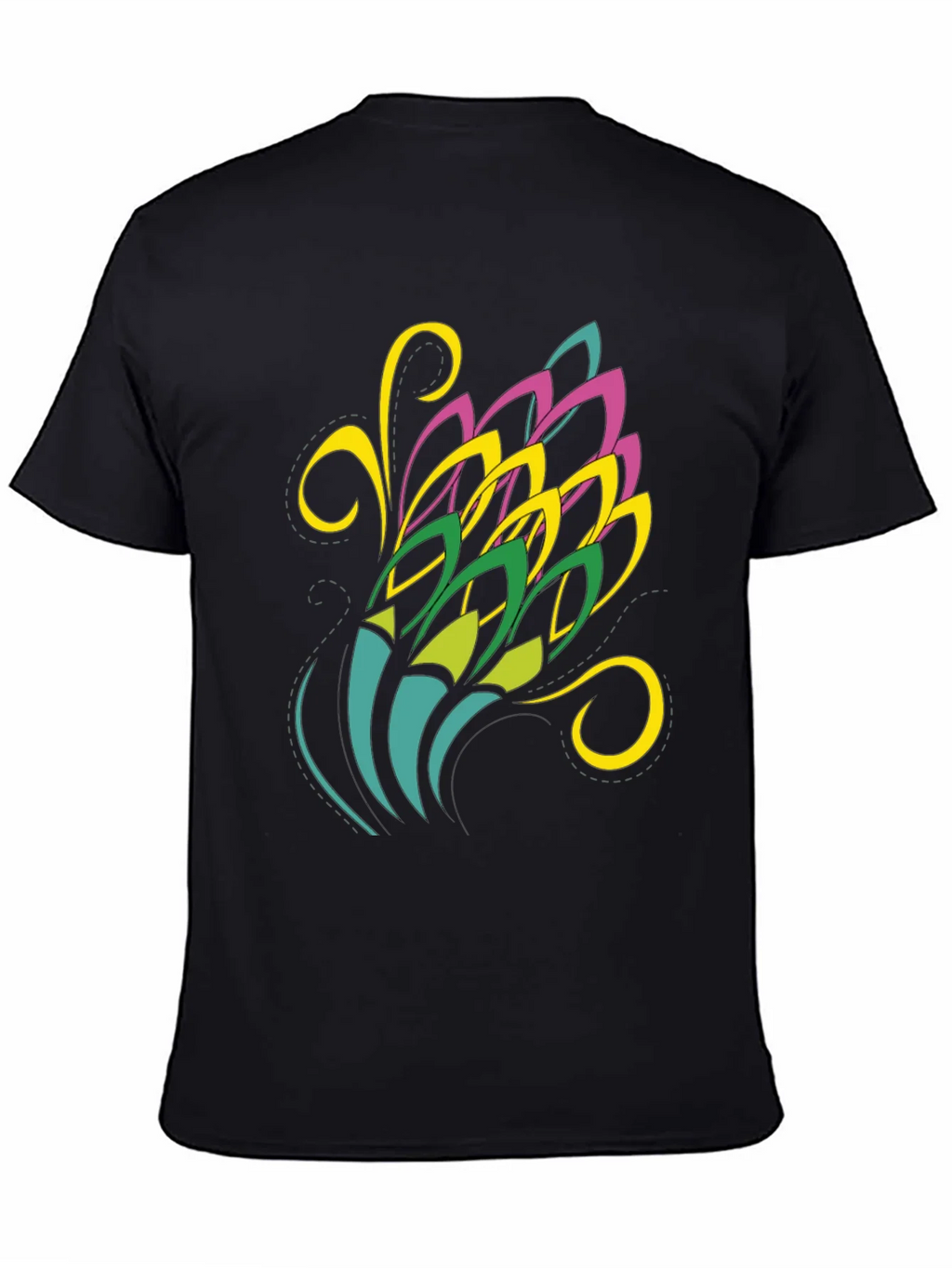Abstract Floral Graphic Black Tee product image 4