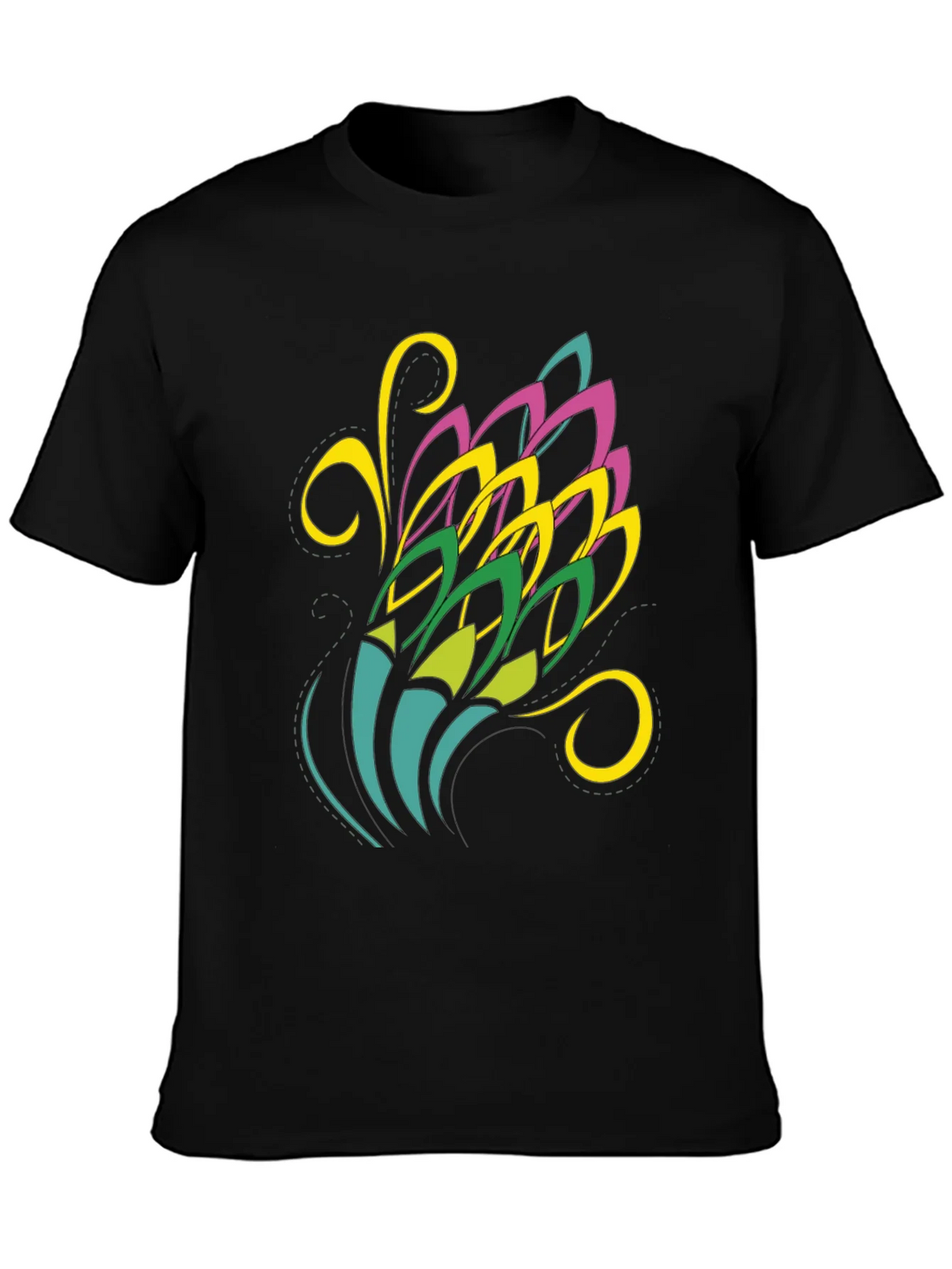 Abstract Floral Graphic Black Tee product image 3