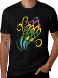 Abstract Floral Graphic Black Tee product image 1