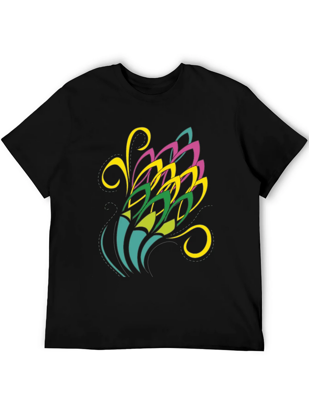 Abstract Floral Graphic Black Tee product image 5