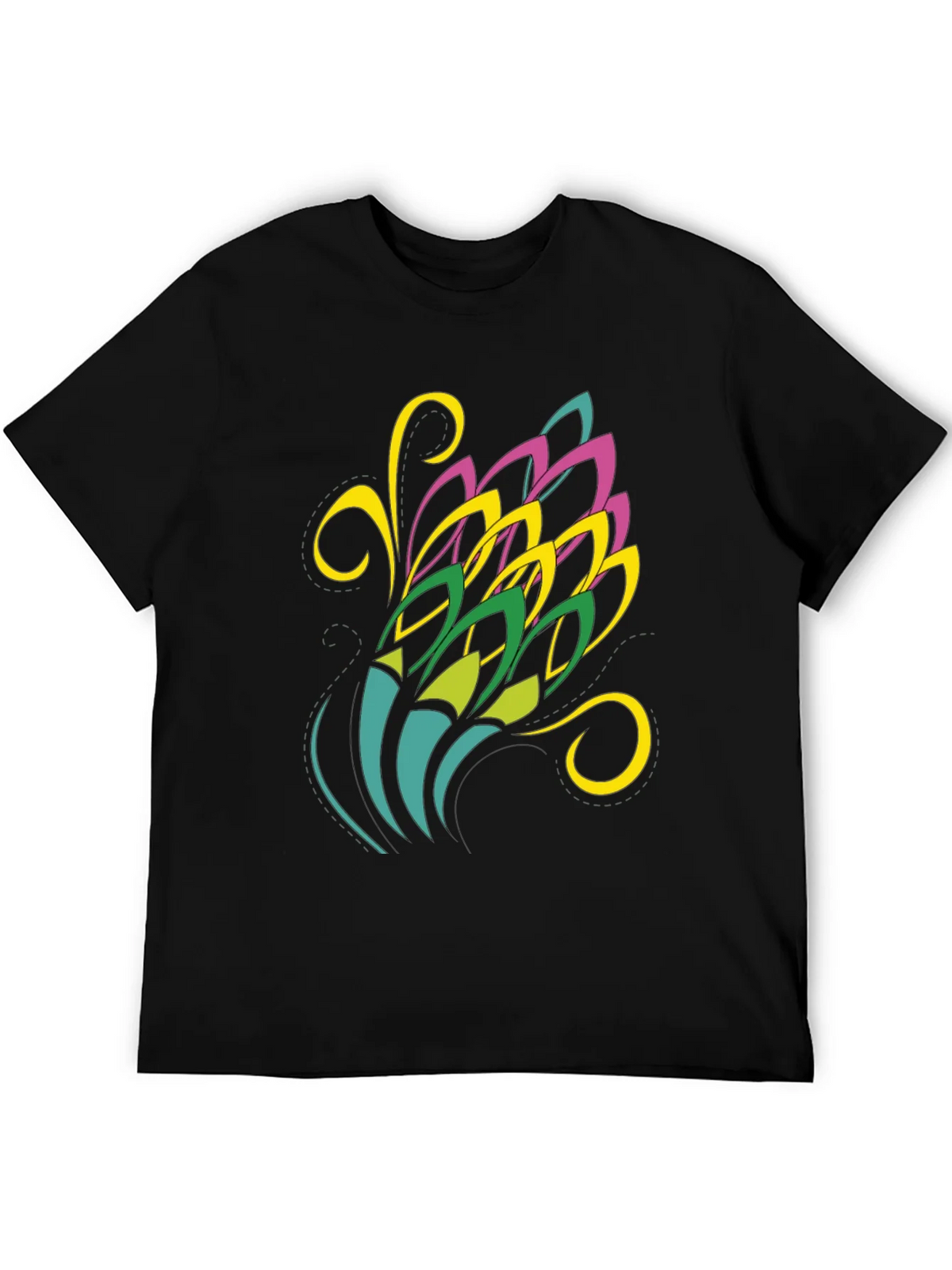 Abstract Floral Graphic Black Tee product image 5