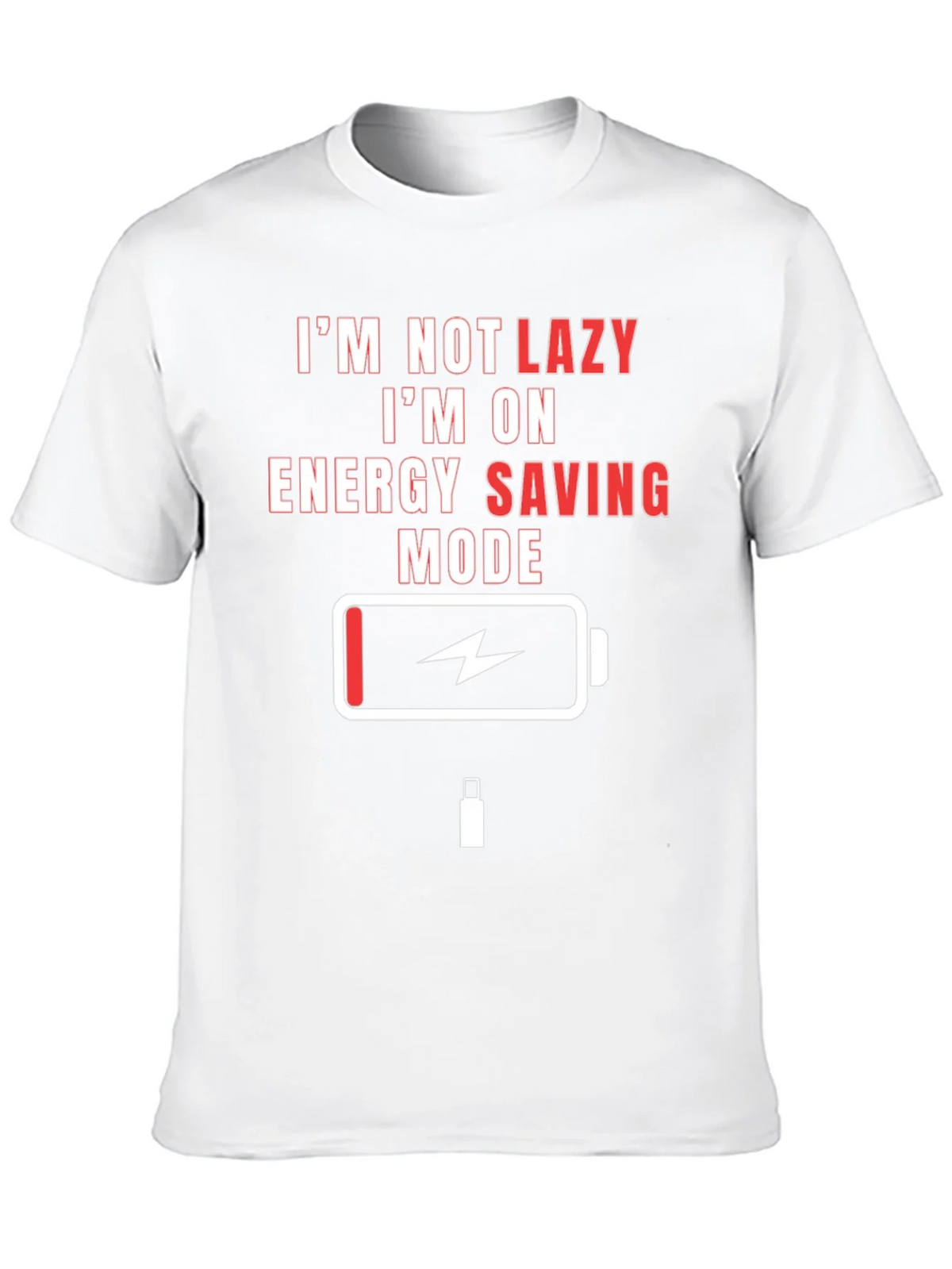 Lazy Mode Energy Saving Funny Black T-Shirt product image 8