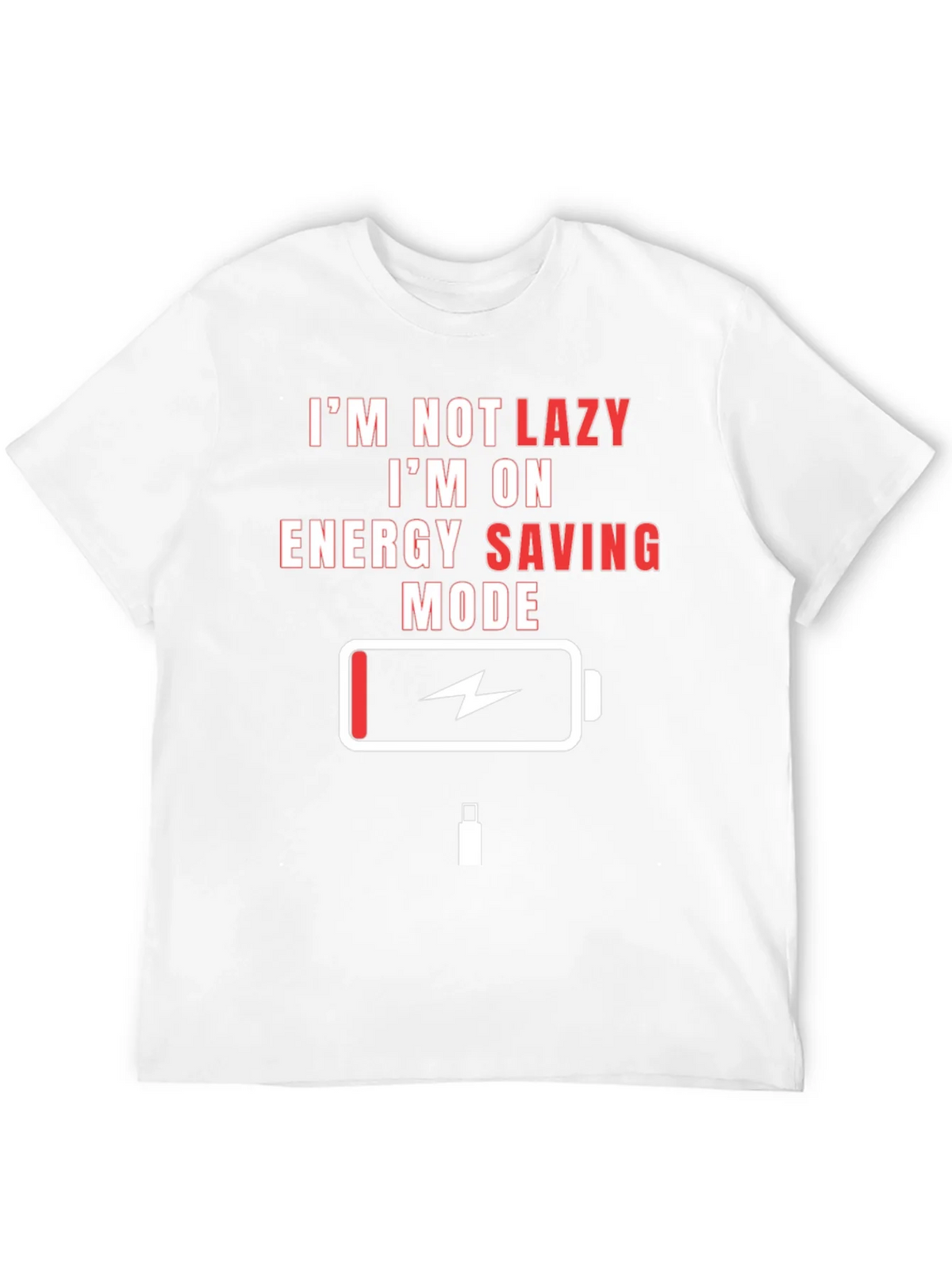 Lazy Mode Energy Saving Funny Black T-Shirt product image 9