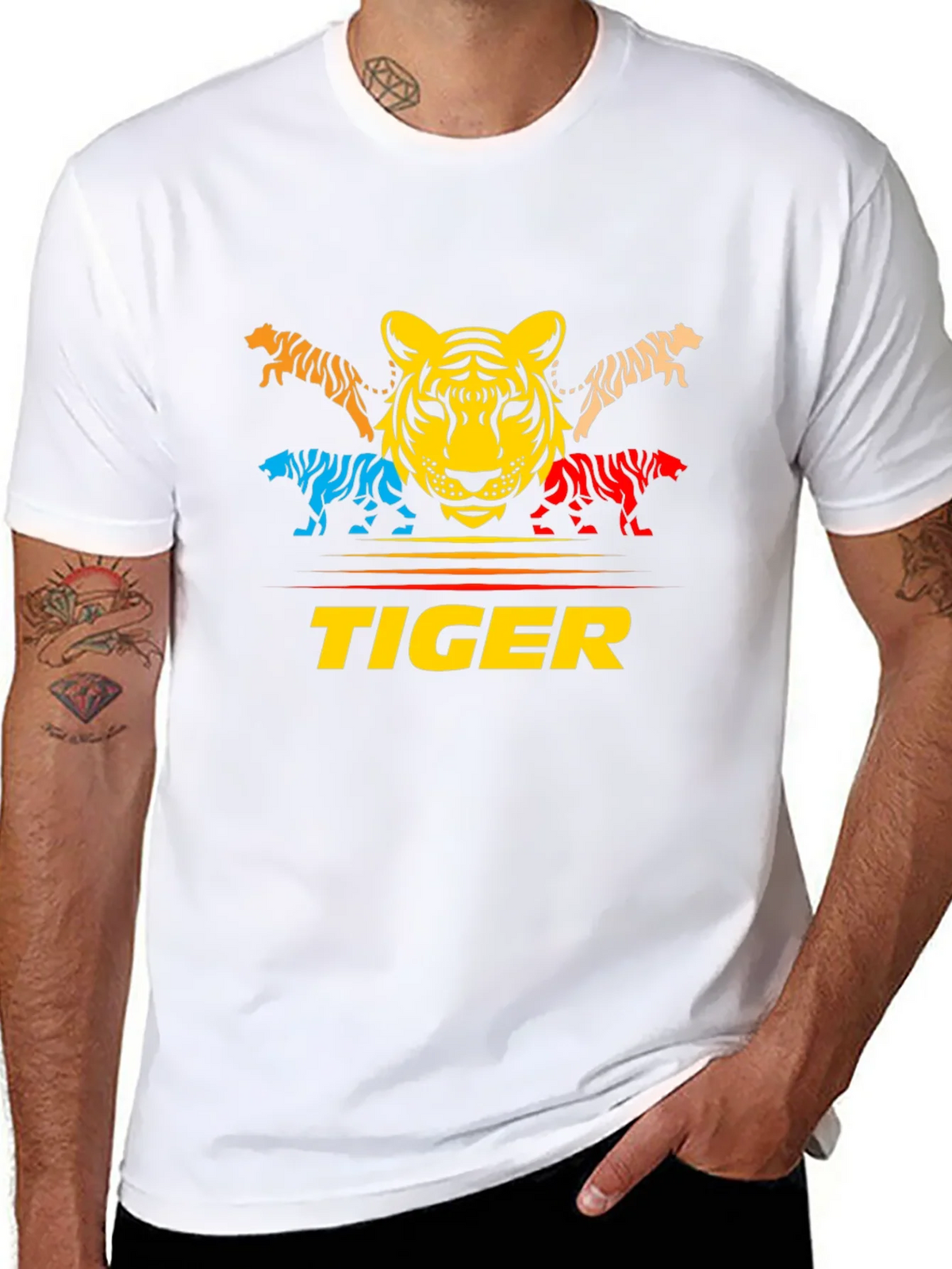 Bold Tiger Graphic Tee - Colorful Animal Print product image 7