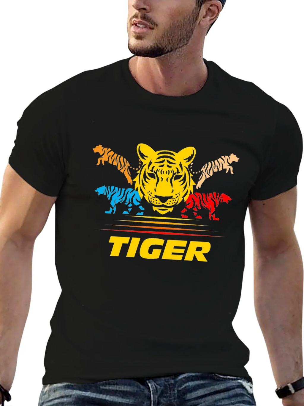 Bold Tiger Graphic Tee - Colorful Animal Print product image 6