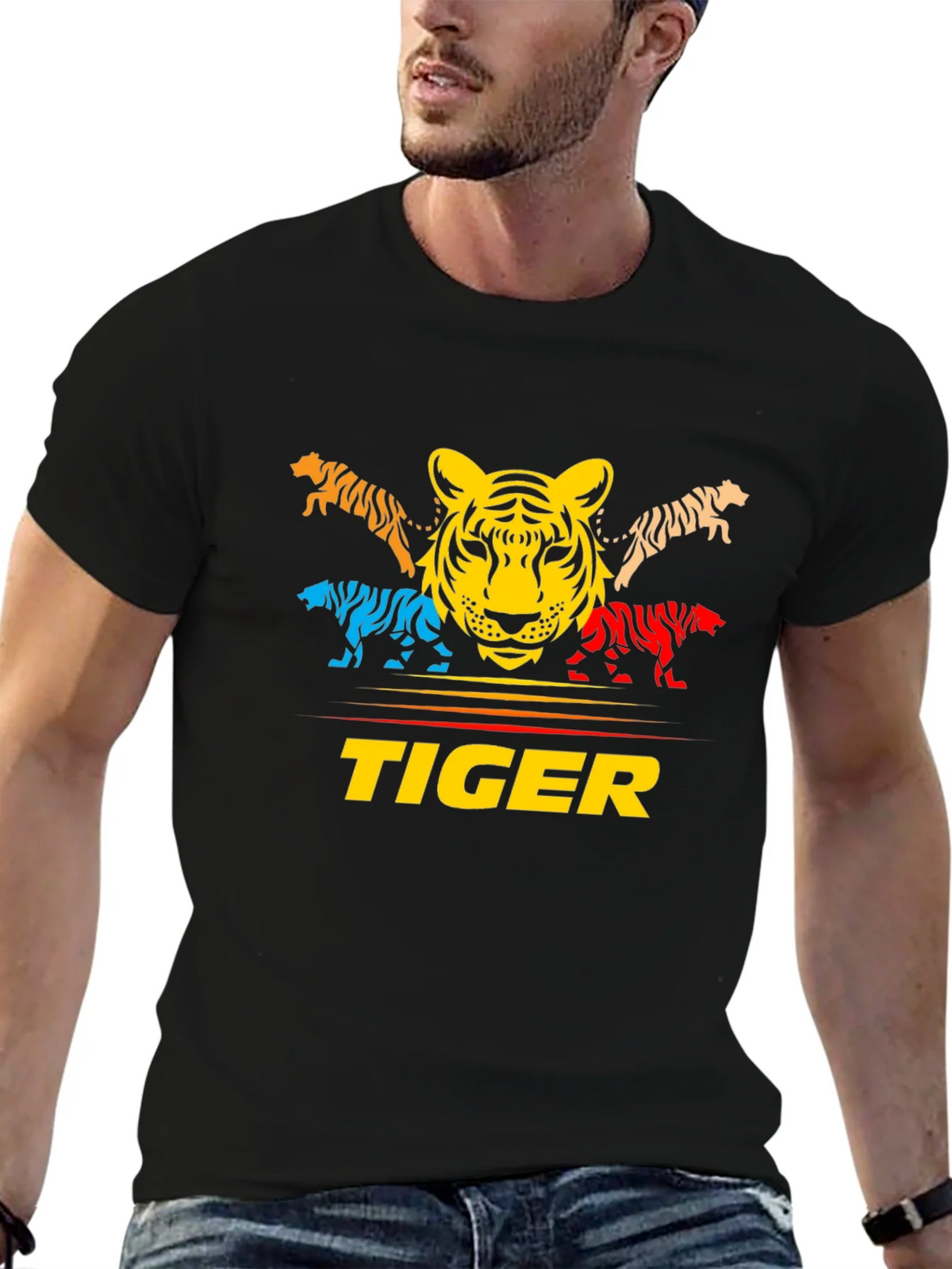 Bold Tiger Graphic Tee - Colorful Animal Print product image 6