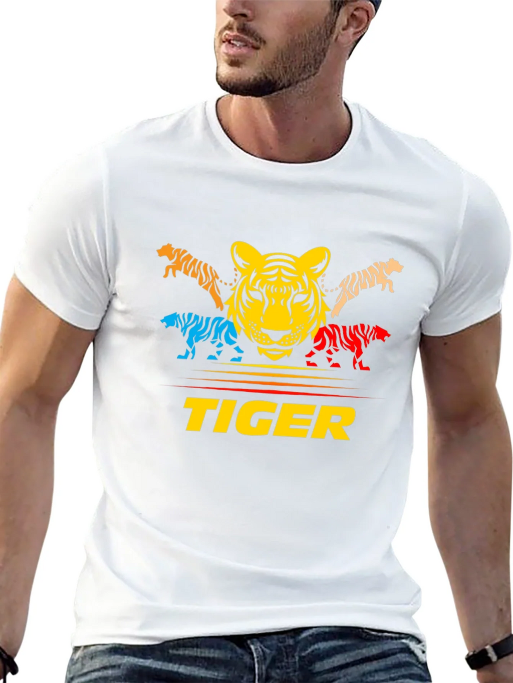 Bold Tiger Graphic Tee - Colorful Animal Print product image 12