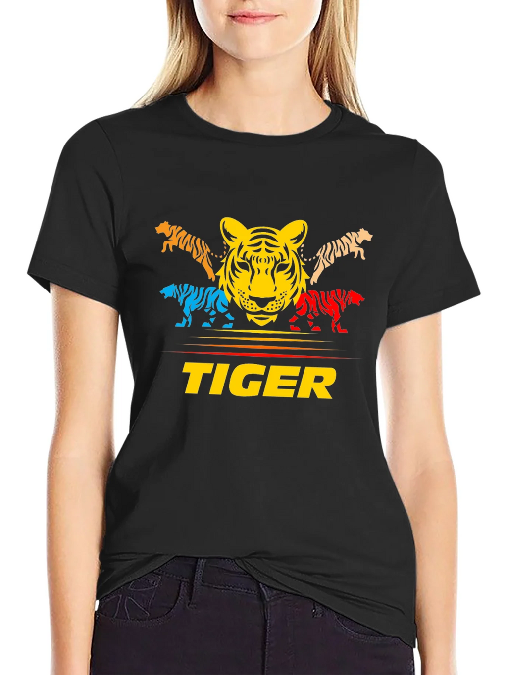 Bold Tiger Graphic Tee - Colorful Animal Print product image 2