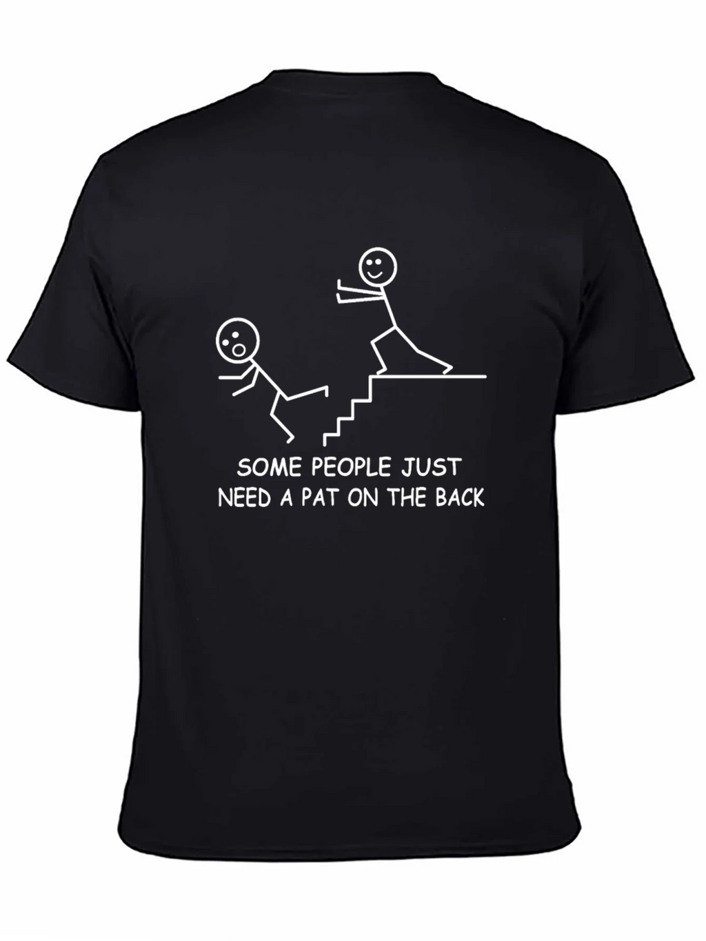 Funny Stick Figure T-Shirt: Pat on the Back product image 4
