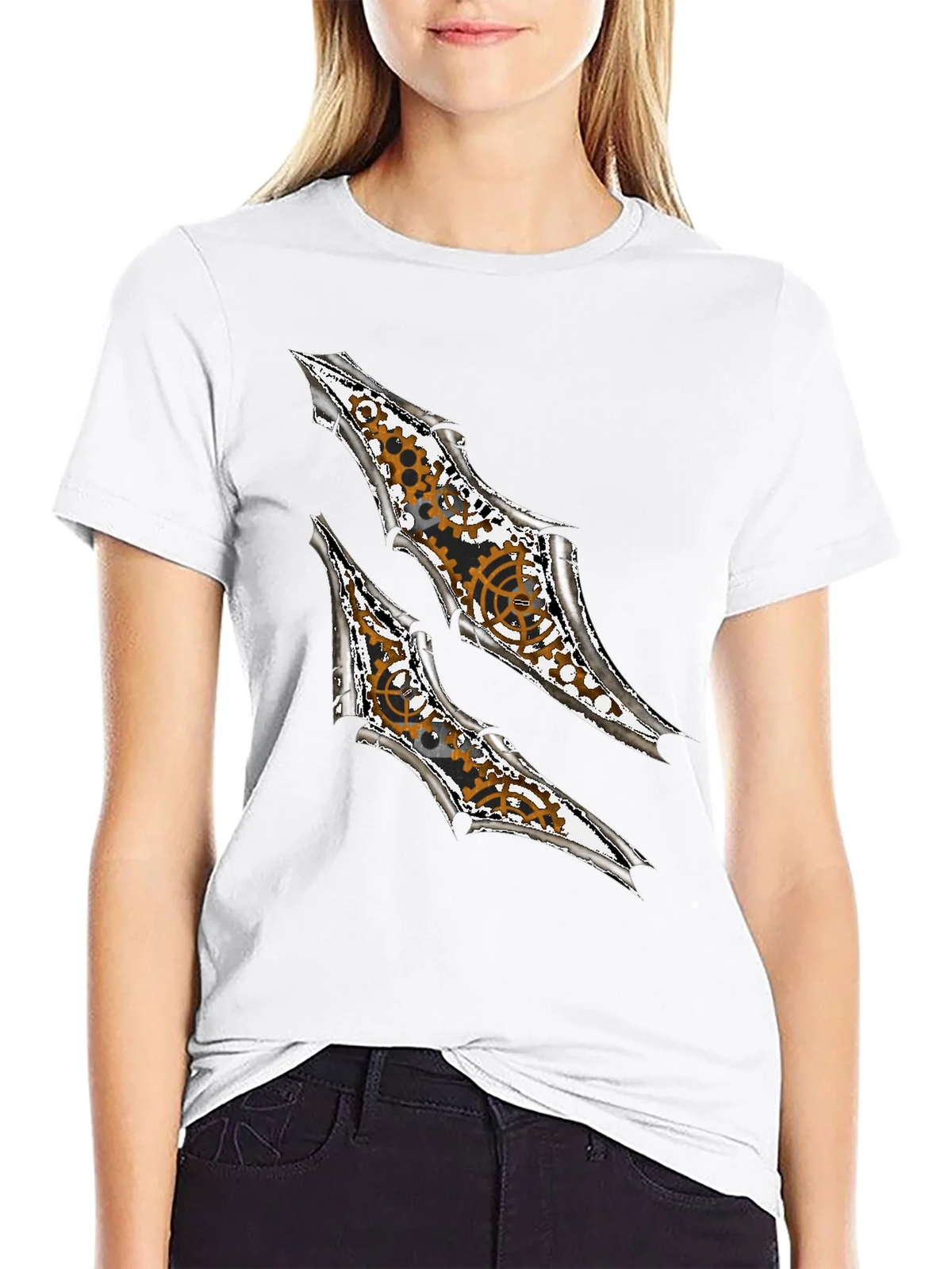 Steampunk Claw Design Graphic Black T-Shirt product image 7