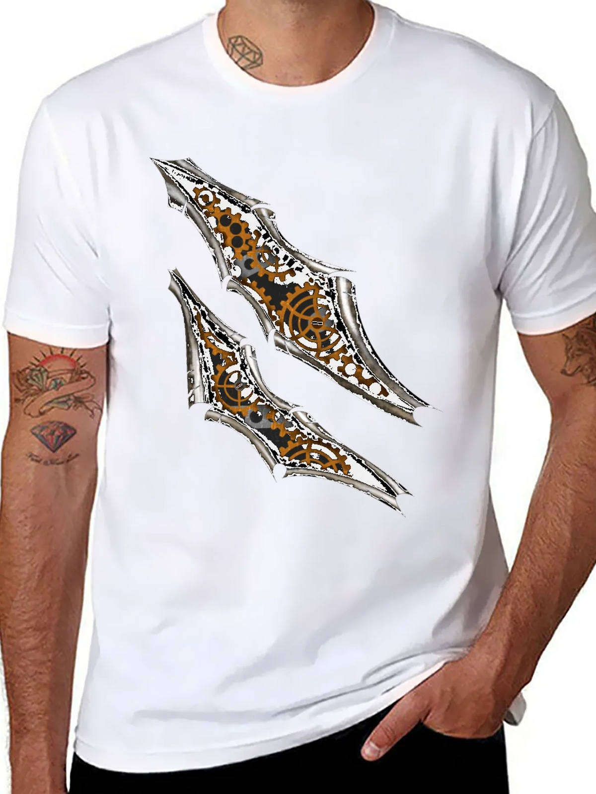 Steampunk Claw Design Graphic Black T-Shirt product image 6
