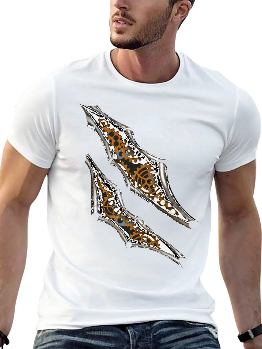 Steampunk Claw Design Graphic Black T-Shirt product image 11
