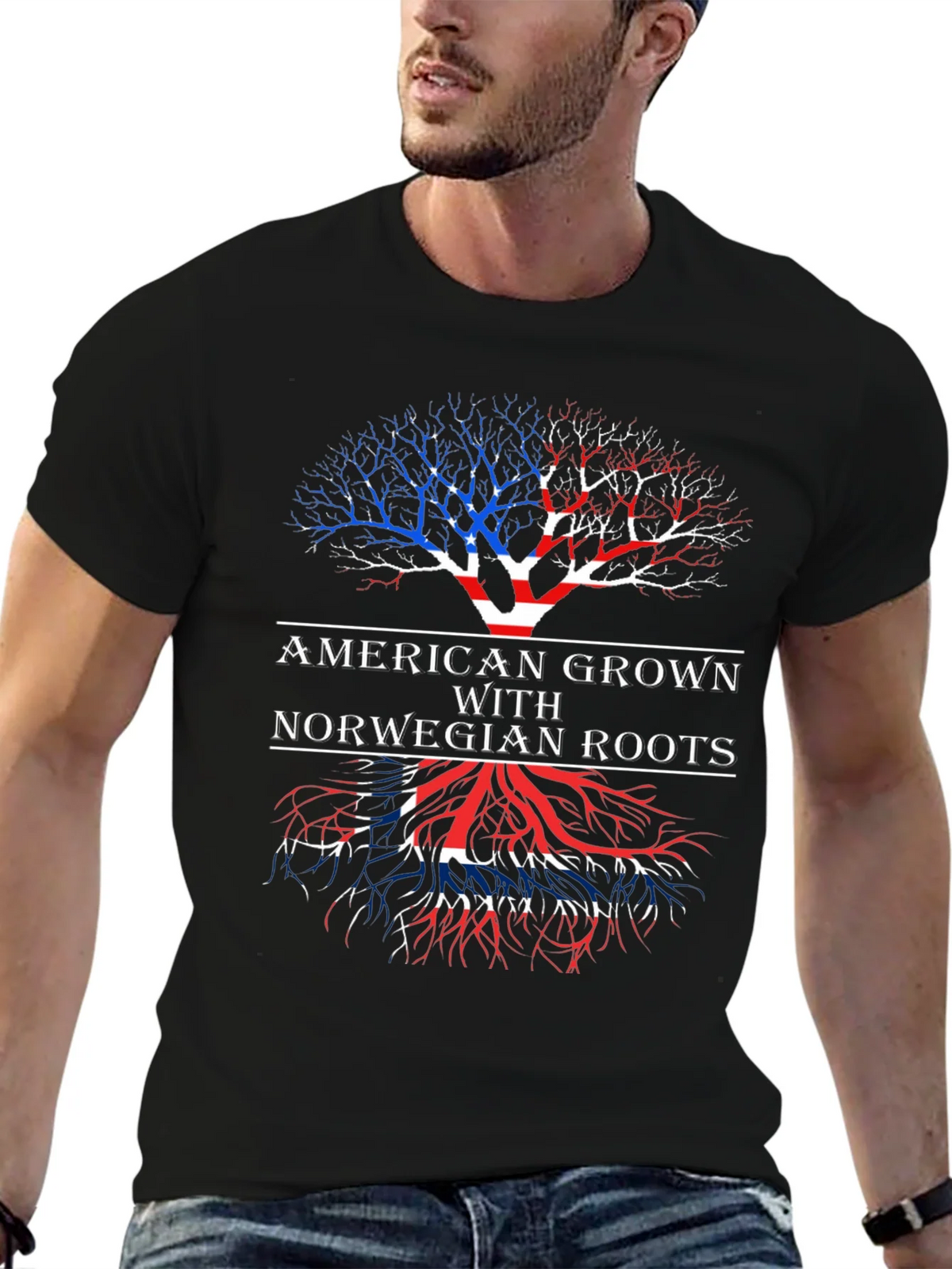 American Grown with Norwegian Roots T-Shirt product image 6