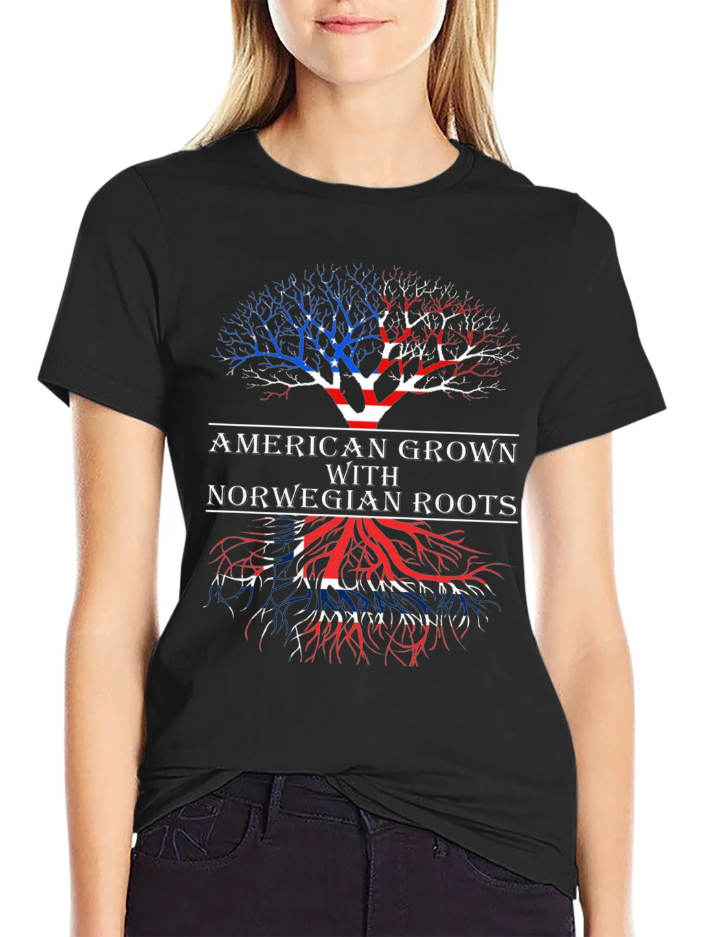 American Grown with Norwegian Roots T-Shirt product image 2