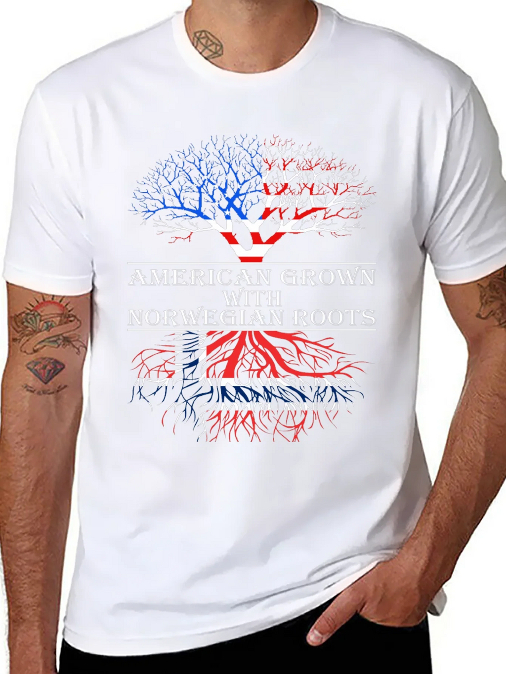 American Grown with Norwegian Roots T-Shirt product image 7