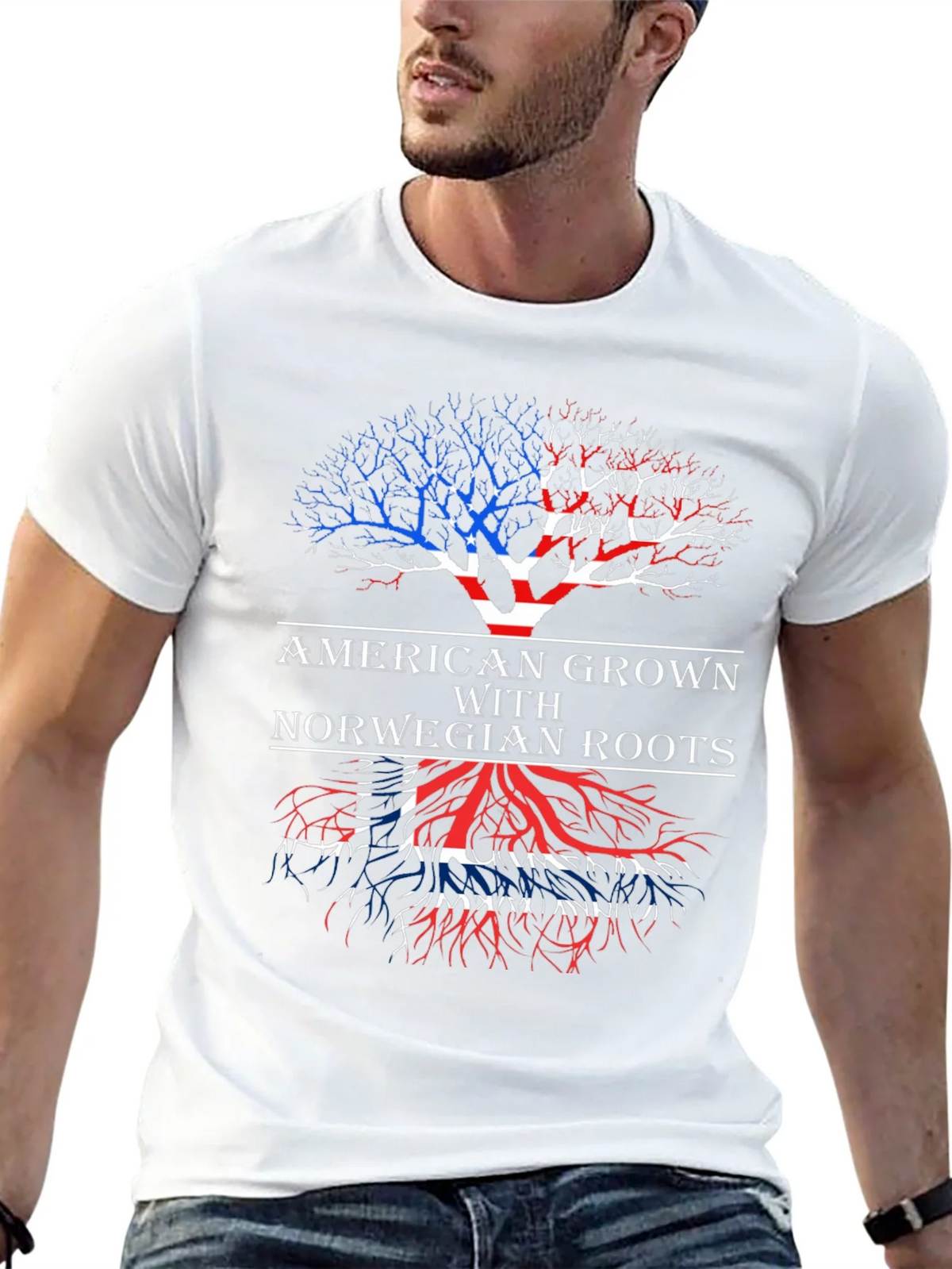 American Grown with Norwegian Roots T-Shirt product image 12