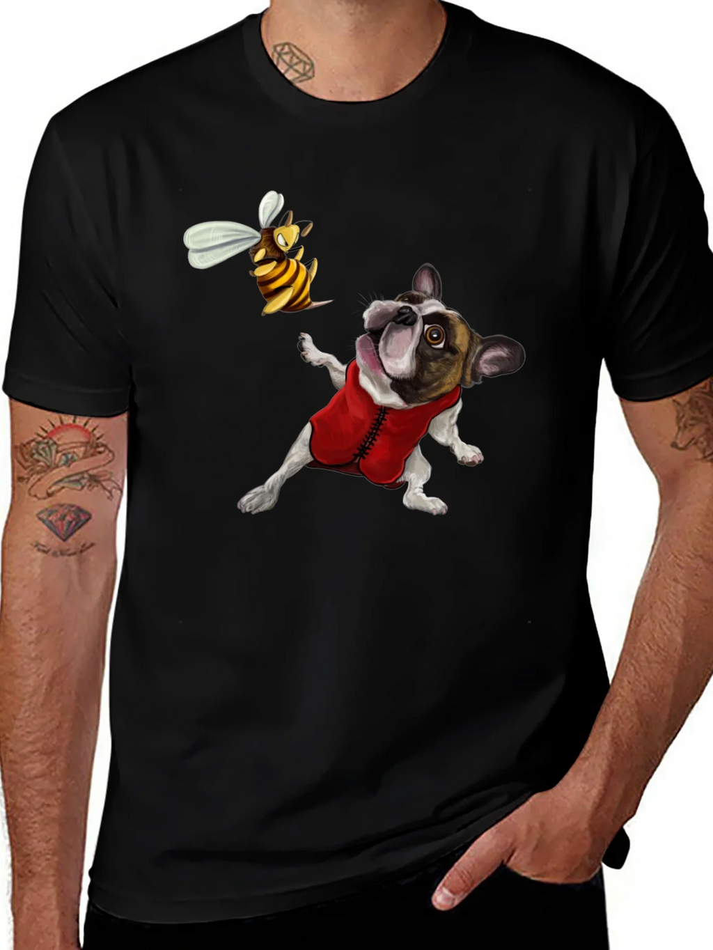 Dog & Bee Graphic Tee - Novelty T-Shirt product image 1