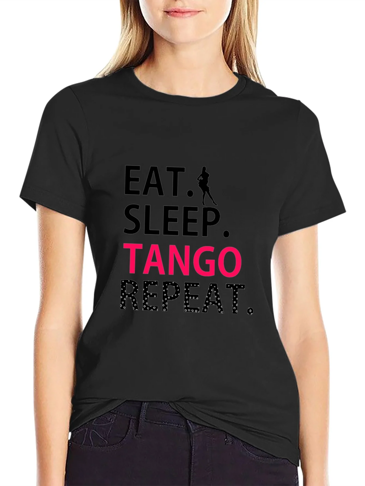 Eat Sleep Tango Repeat Black T-Shirt product image 2