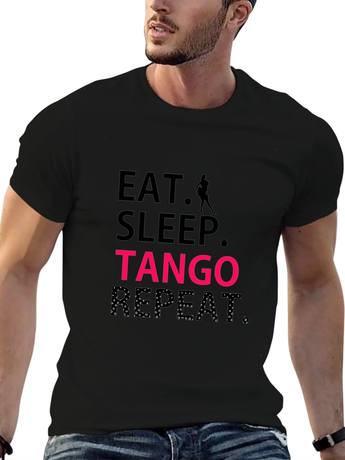 Eat Sleep Tango Repeat Black T-Shirt product image 6