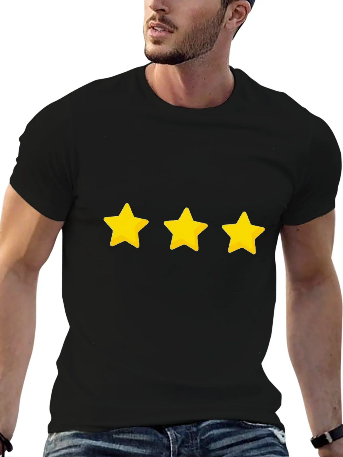 Three Star Graphic Black T-Shirt product image 6