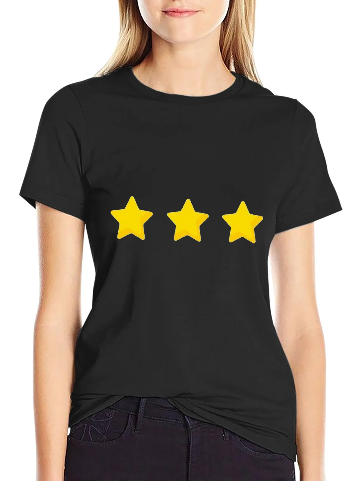 Three Star Graphic Black T-Shirt product image 2