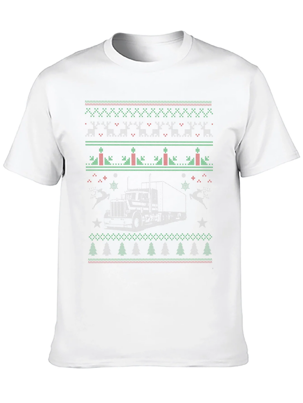 Trucker Christmas Sweater Style T-Shirt product image 9