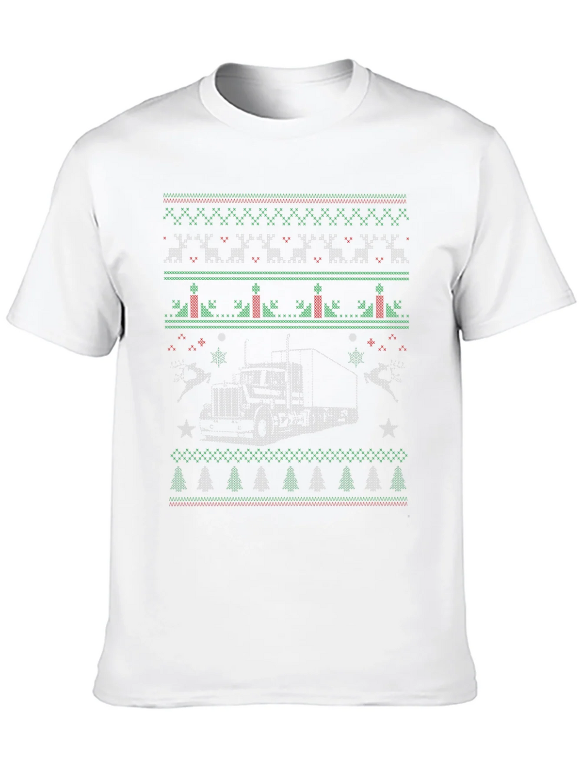 Trucker Christmas Sweater Style T-Shirt product image 9