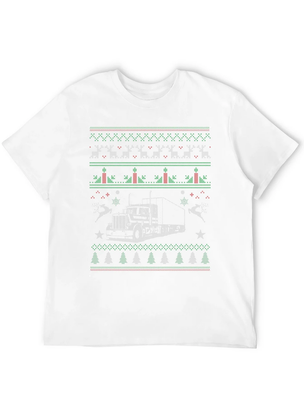 Trucker Christmas Sweater Style T-Shirt product image 11