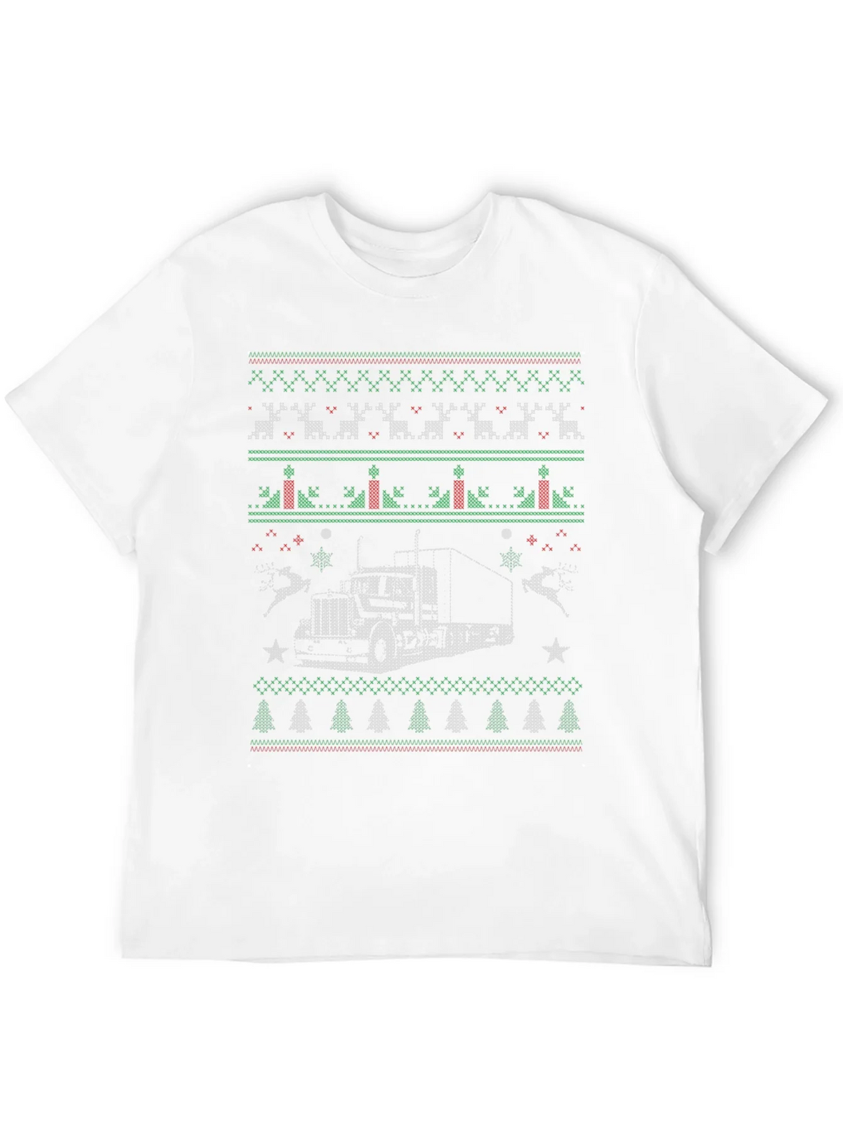 Trucker Christmas Sweater Style T-Shirt product image 11