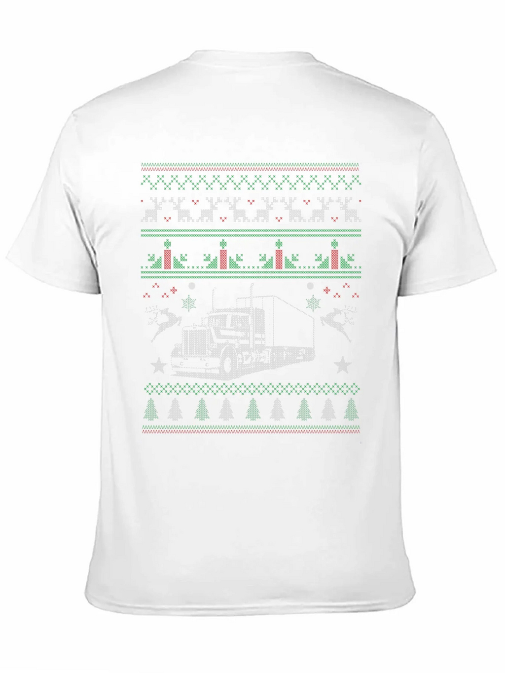 Trucker Christmas Sweater Style T-Shirt product image 10