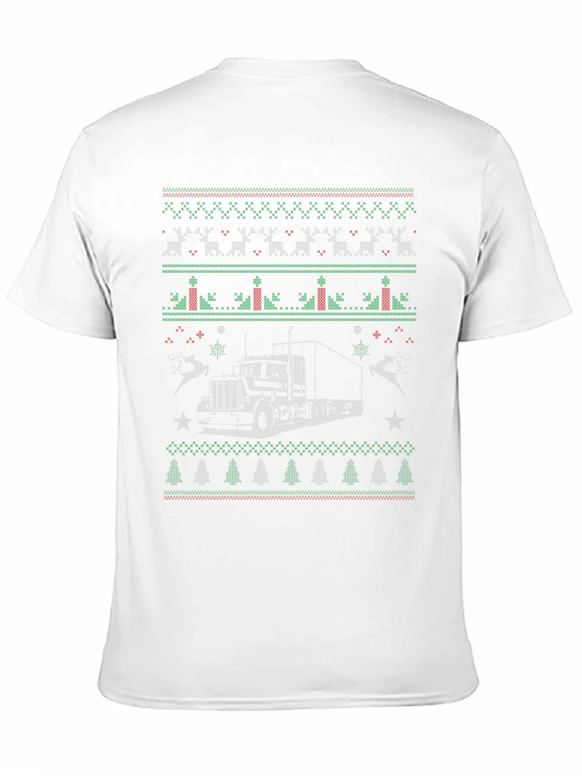 Trucker Christmas Sweater Style T-Shirt product image 10