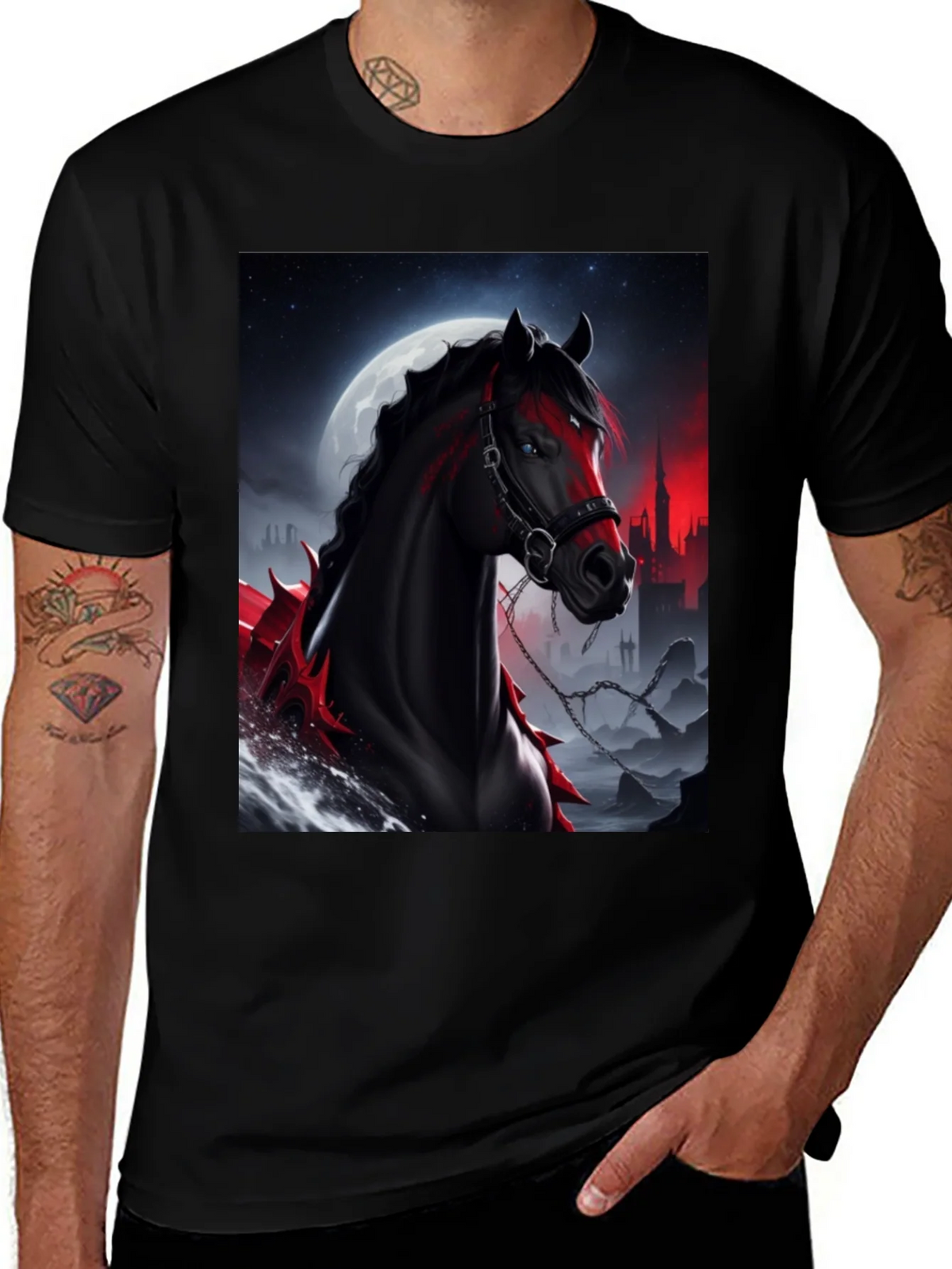 Horse Graphic Tee - Dark Fantasy Style product image 1