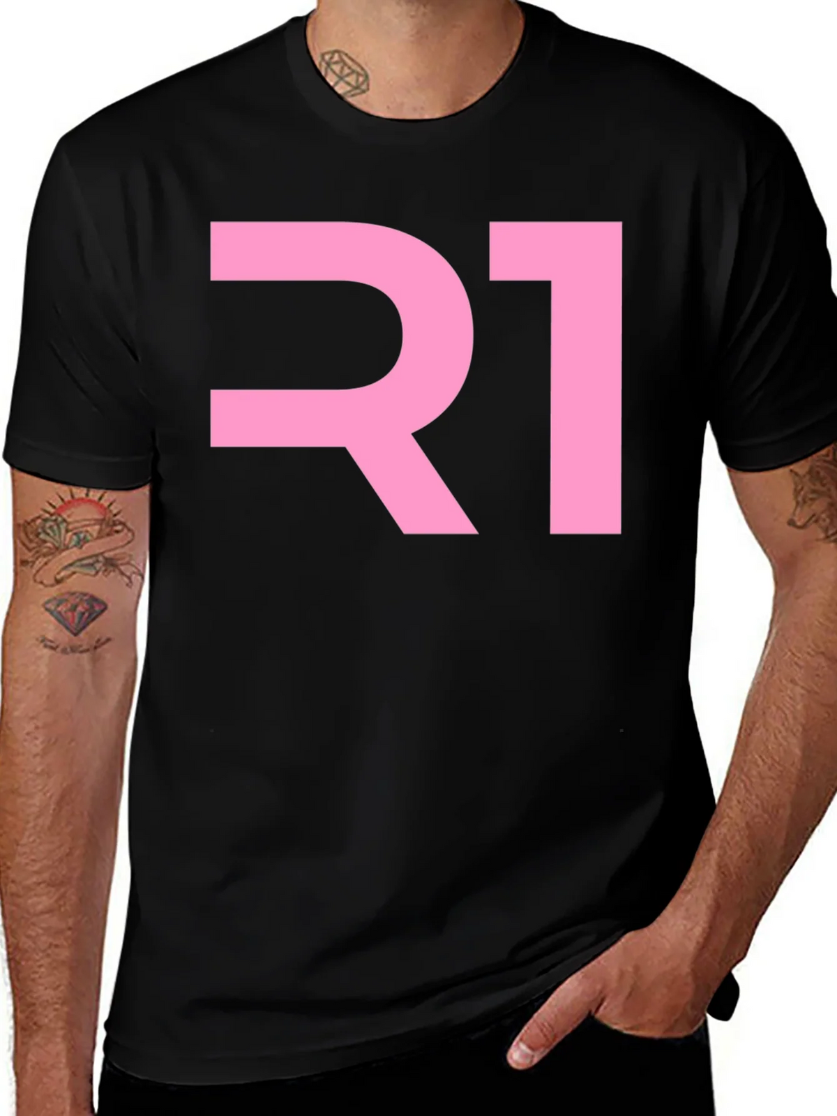 R1 Graphic T-Shirt - Cool Black Tee product image 1