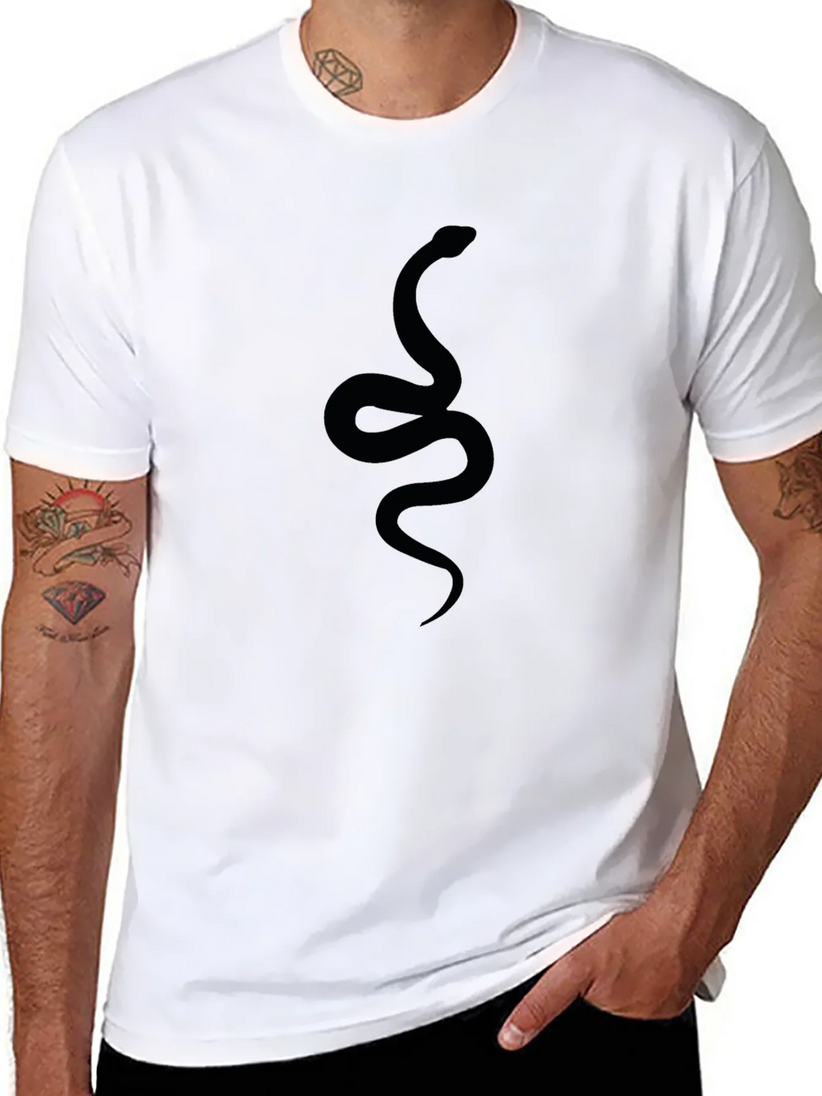 Mens Black Snake Graphic Tee - Stylish Casual Wear product image 5