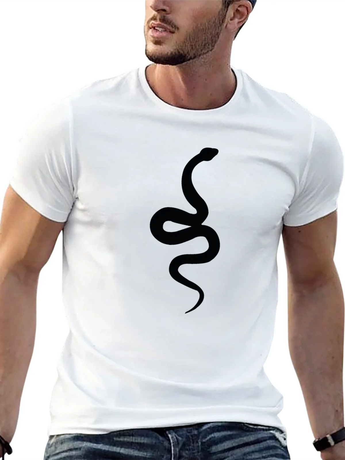 Mens Black Snake Graphic Tee - Stylish Casual Wear product image 10
