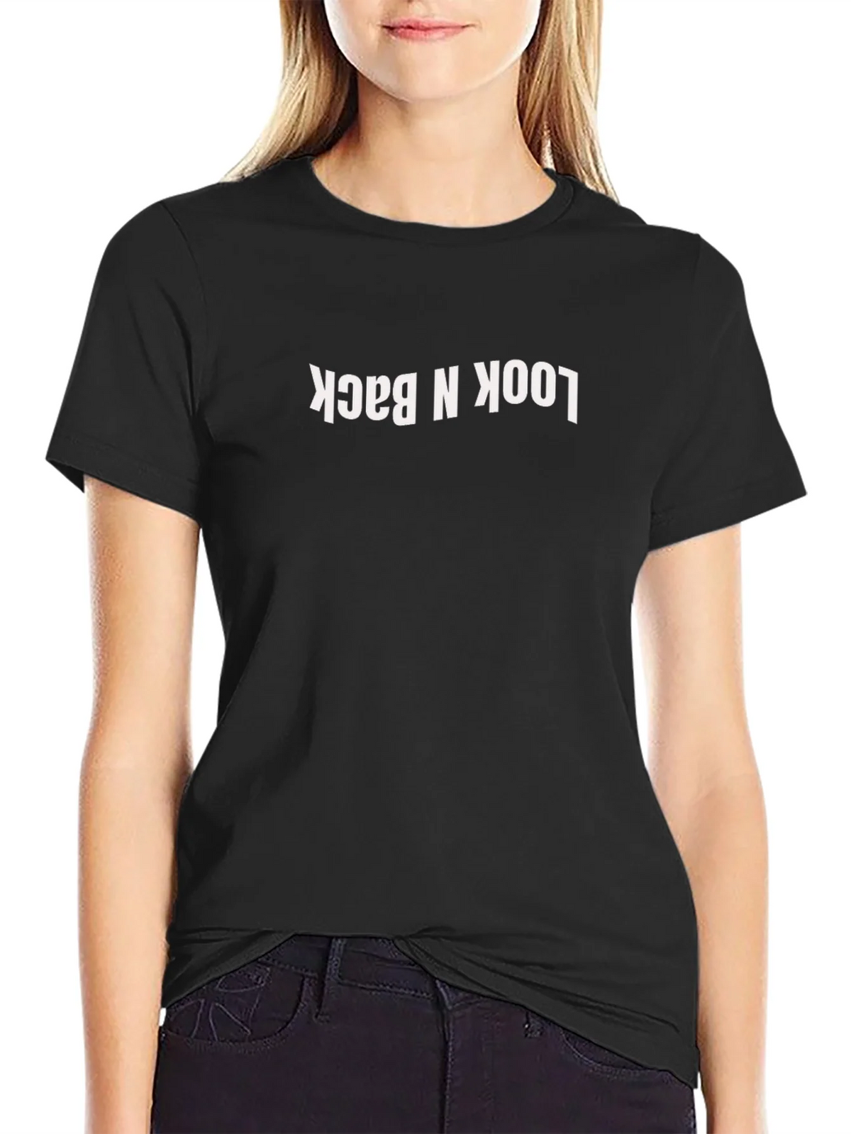 Look N Back Graphic Tee - Black Cotton Casual T-Shirt product image 2